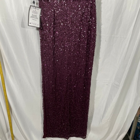 NWT Adrianna Papell Blouson Sequin Gown in‎ Cassis [SZ 2 ] - Picture 8 of 12